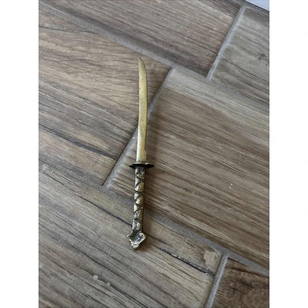 Vintage Brass Japanese Sword Letter Opener 7.5